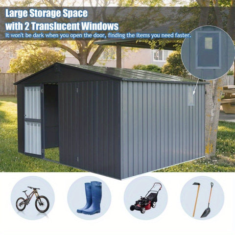 Backyard Storage Shed 11' x 12.5' with Galvan