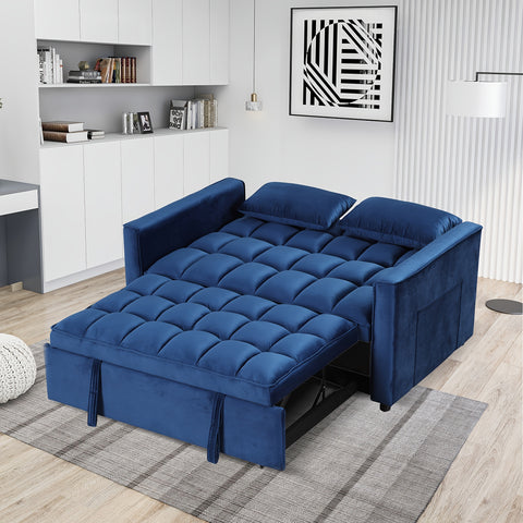 Loveseat Sofa Bed With Reclining Backrest - Spacious Storage Pockets, Plush Fabric Upholstery, Includes Toss Pillows - Modern Space-Saving Lounge Furniture For Living Room