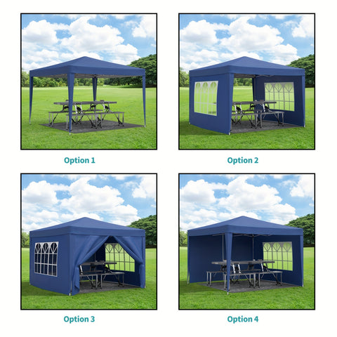 10x10 Spacious Pop-Up Canopy Tent with 4 Waterproof Sidewalls - Durable Alloy Steel Frame, Instant Setup, Portable, and Easy to Assemble - Perfect