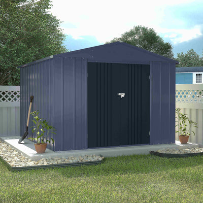 8x8 Large Metal Storage Shed for Patio, Garage, and Yard - Durable Thickened Galvanized Steel Construction, Lockable Door, Air Vents