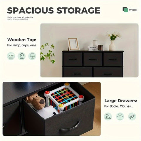 7-Drawer Fabric Storage Tower Dresser - Sturdy Floor-Mounted