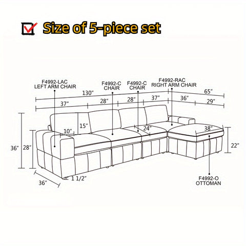 8-piece high-end leisure sofa set combination is suitable for large, medium and small family villa living room, 2024 new style comfortable Nordic style modern simple Tiktok net red same module partition sofa combination