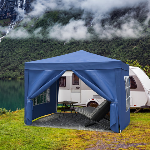 10x10 Spacious Pop-Up Canopy Tent with 4 Waterproof Sidewalls - Durable Alloy Steel Frame, Instant Setup, Portable, and Easy to Assemble - Perfect