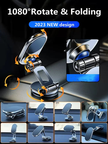 1080 Rotatable Magnetic Car Phone Holder Magnet Smartphone Support GPS Foldable Phone Bracket in Car For iPhone Samsung Xiaomi