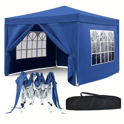 10x10 Spacious Pop-Up Canopy Tent with 4 Waterproof Sidewalls - Durable Alloy Steel Frame, Instant Setup, Portable, and Easy to Assemble - Perfect